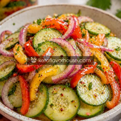 Anti-Inflammatory Pickled Cucumber, Onion & Bell Pepper Salad