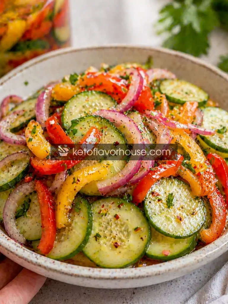 Anti-Inflammatory Pickled Cucumber, Onion & Bell Pepper Salad