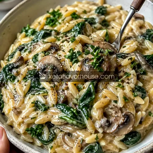 Anti-Inflammatory Spinach Mushroom Orzo