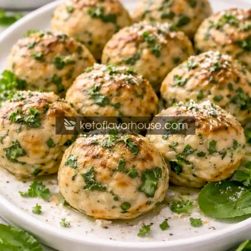 High-Protein Baked Chicken Ricotta Meatballs with Spinach