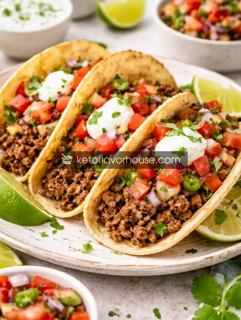 High-Protein Beef Tacos with Fresh Pico de Gallo