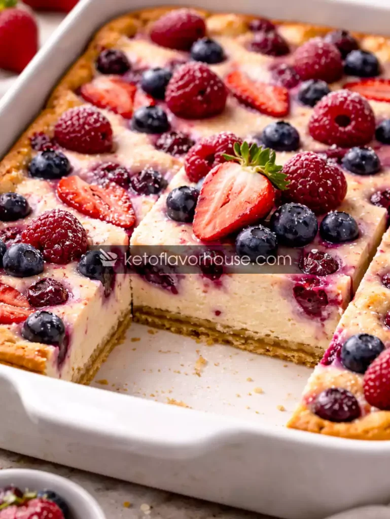 High-Protein Berry Cheesecake Bake