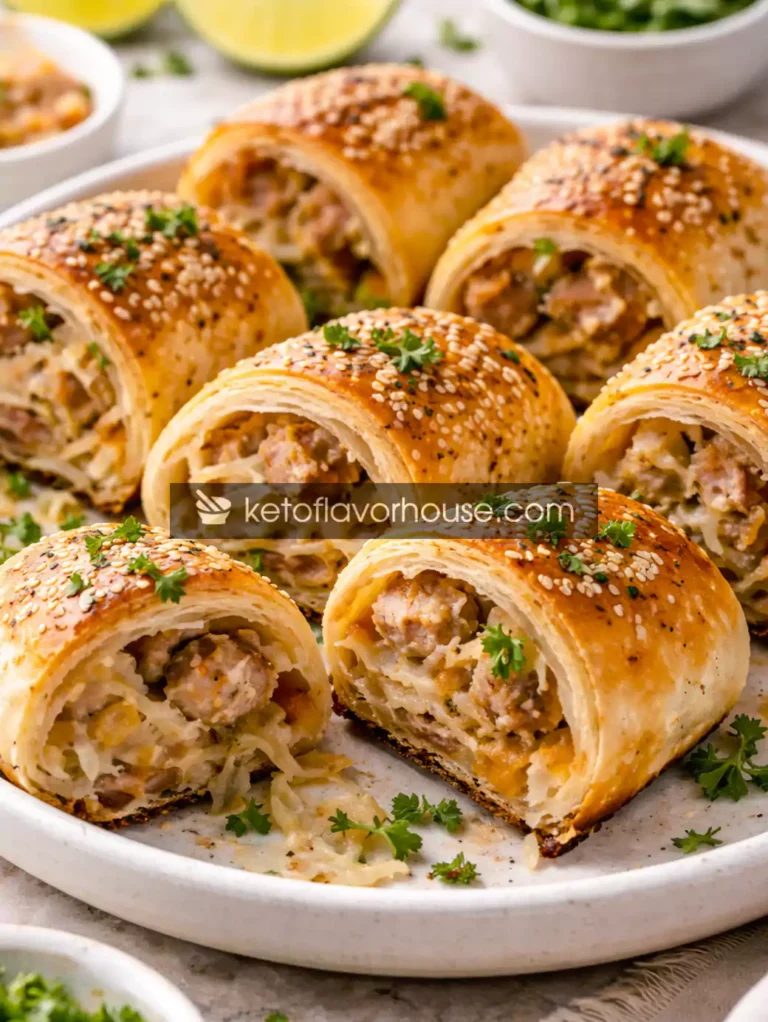 High-Protein Cheesy Sausage Rolls with Sauerkraut