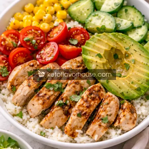 High-Protein Chicken Avocado Bowl