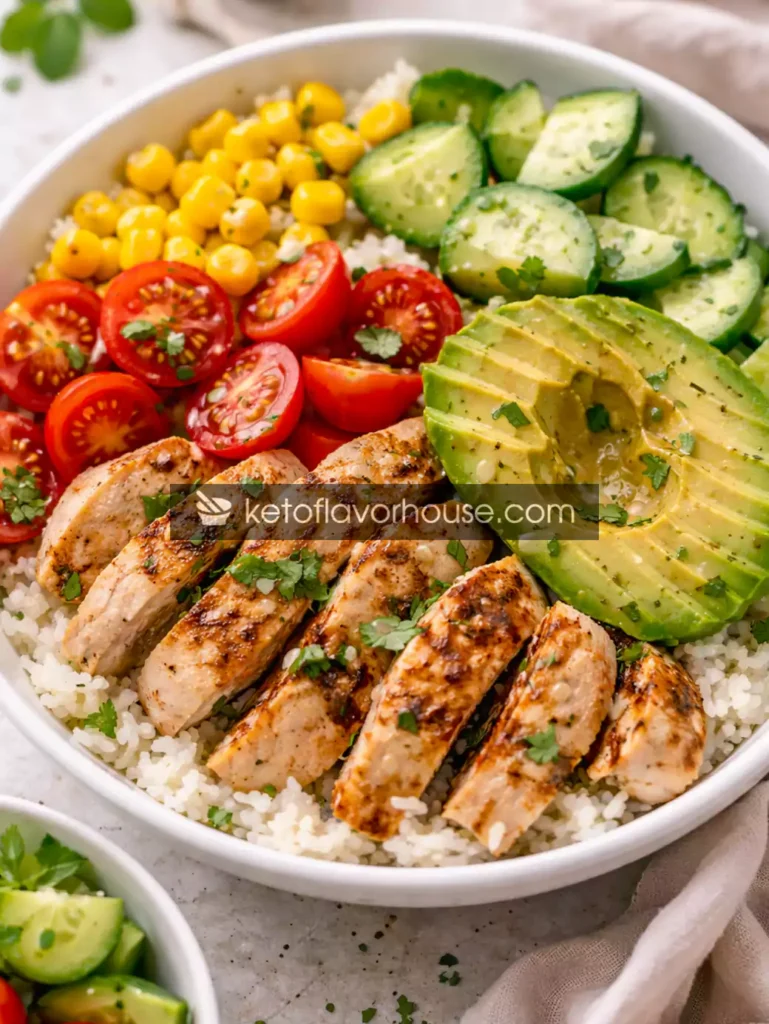 High-Protein Chicken Avocado Bowl