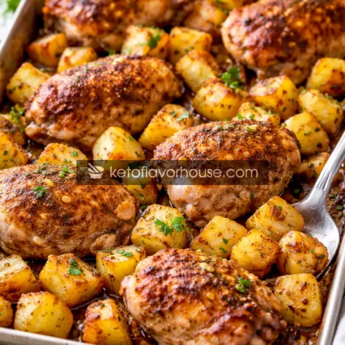 High-Protein Garlic Roasted Chicken & Potatoes