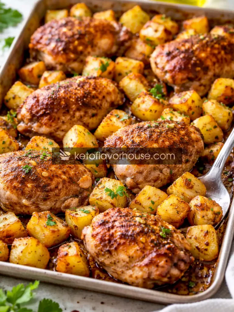 High-Protein Garlic Roasted Chicken & Potatoes