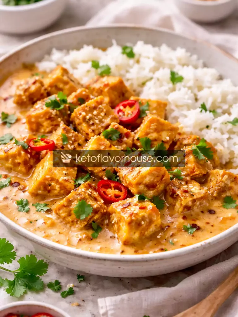 High-Protein Spicy Tofu in Creamy Coconut Sauce