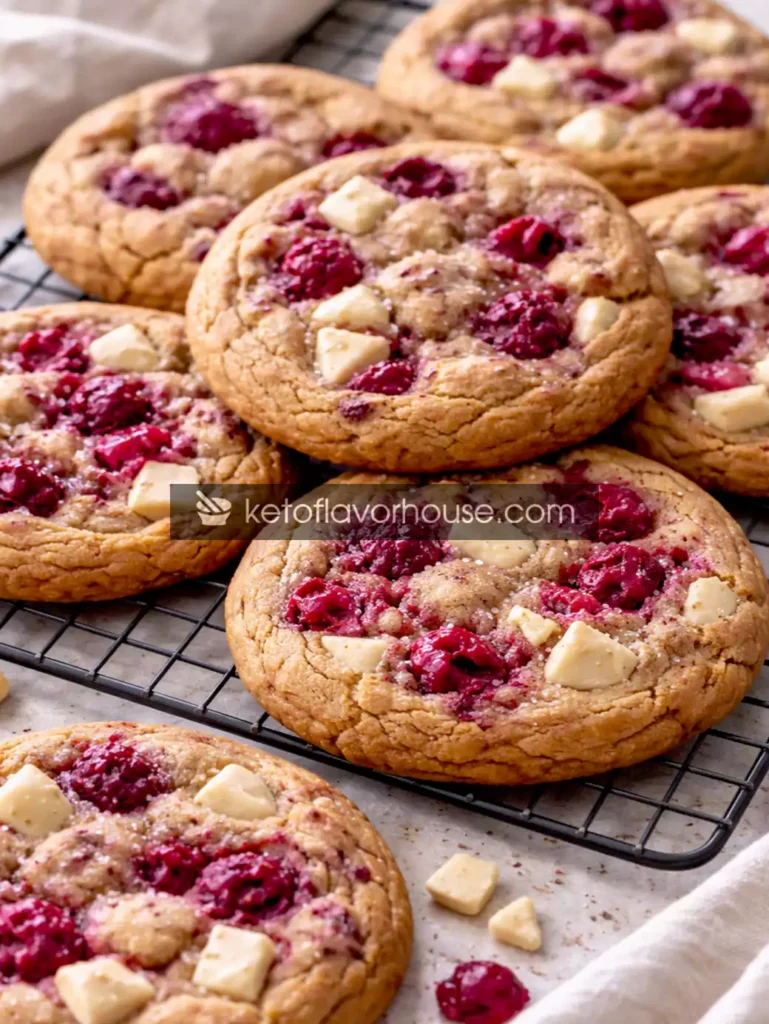 High Protein White Chocolate Raspberry Cookies