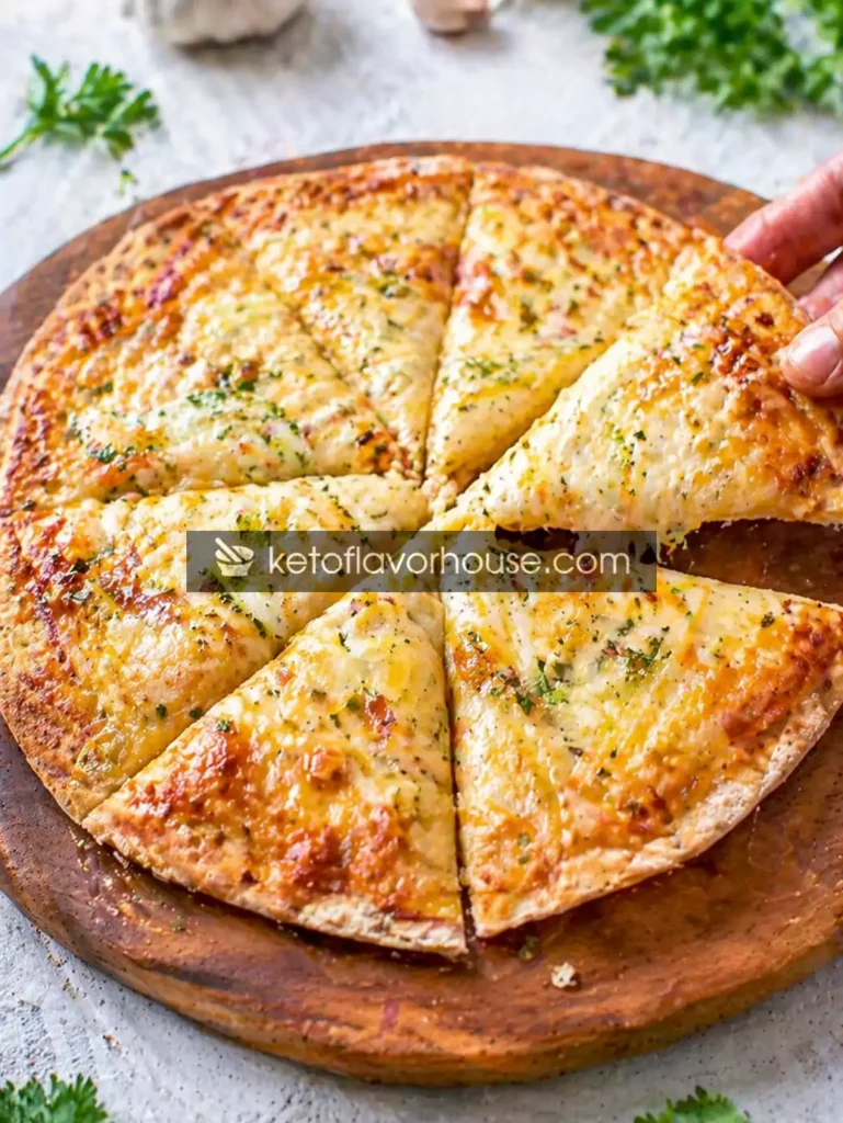 Keto Air Fryer Cheesy Tortilla Garlic Bread