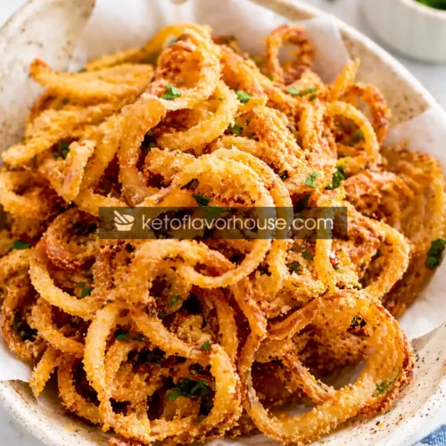 Keto Air Fryer Crispy Fried Onions