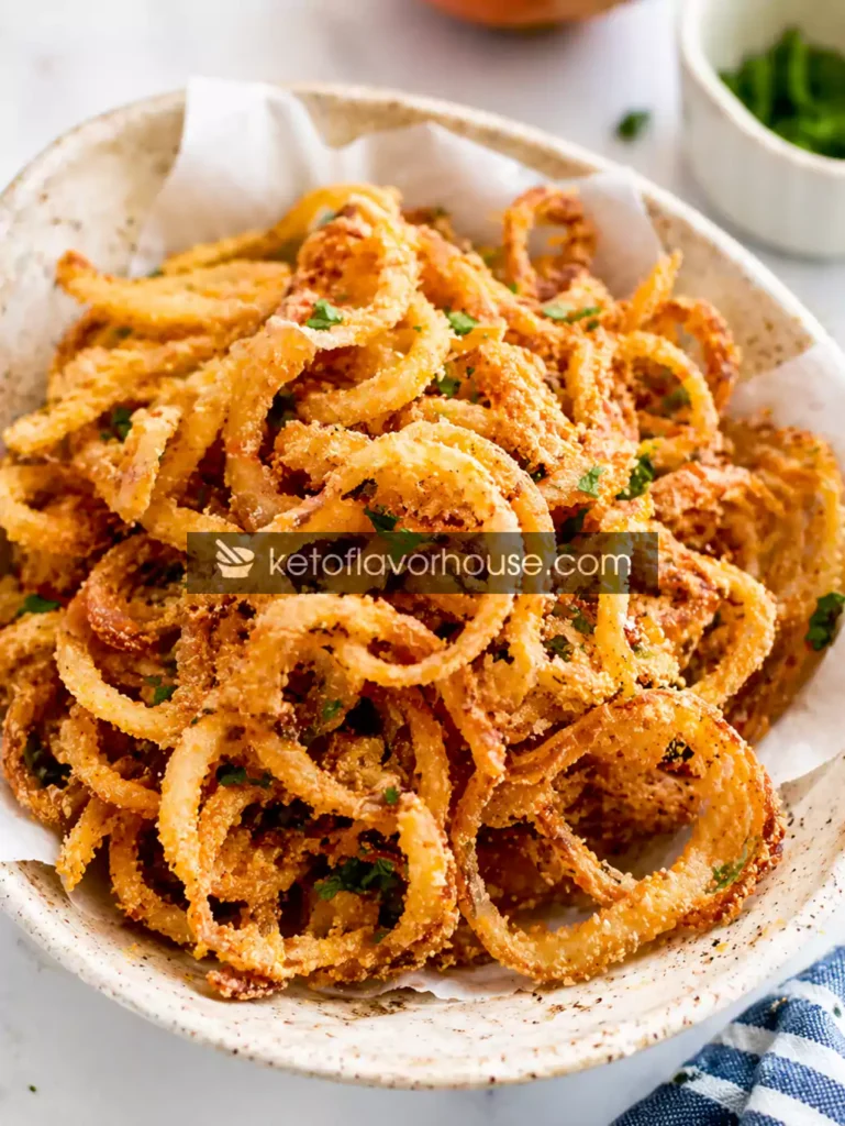 Keto Air Fryer Crispy Fried Onions
