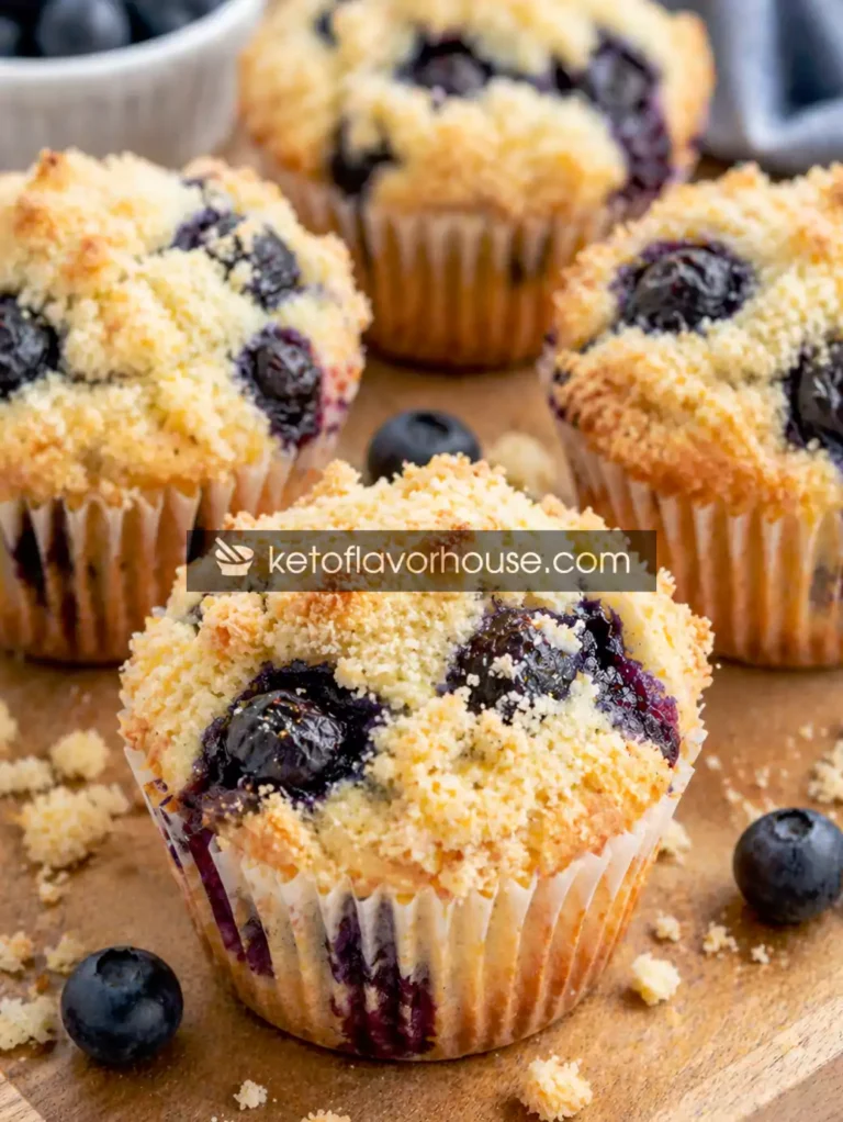 Keto Blueberry Crumb Muffins