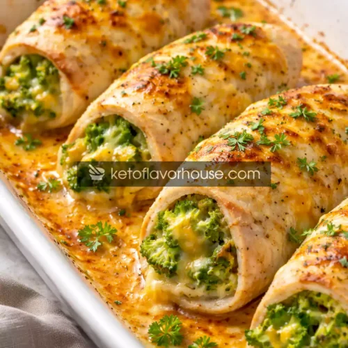 Keto Broccoli Cheddar Chicken Rollups