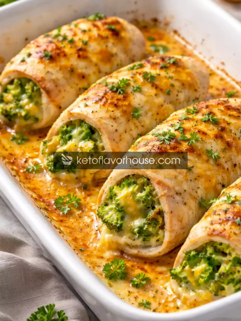 Keto Broccoli Cheddar Chicken Rollups