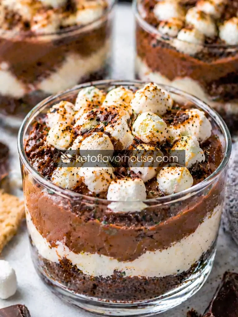Keto Campfire S’mores Dirt Cups