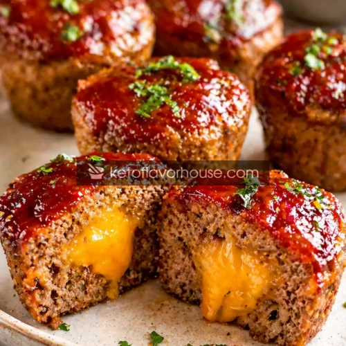 Keto Cheddar-Stuffed Meatloaf Muffins