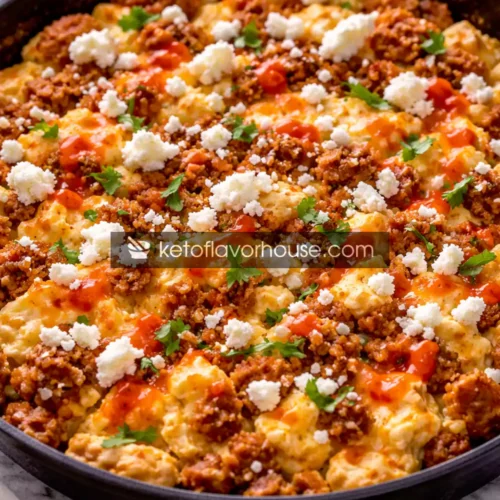 Keto Chorizo Eggs with Queso Fresco