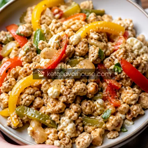 Keto Cottage Cheese Turkey Pepper Skillet