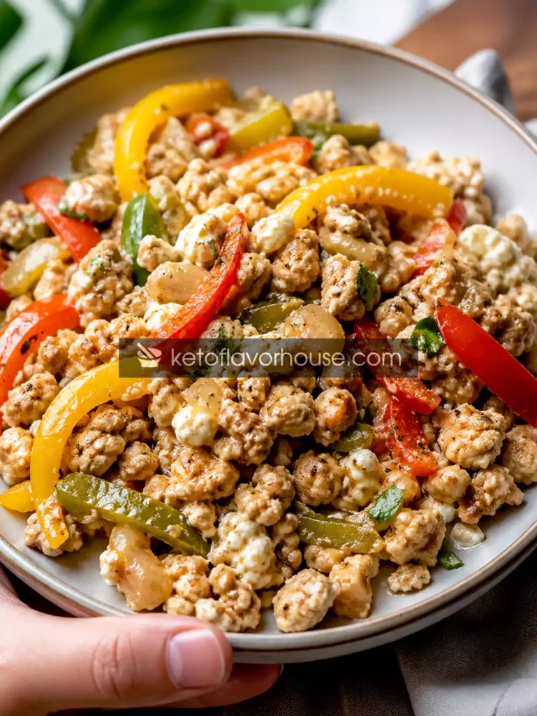 Keto Cottage Cheese Turkey Pepper Skillet