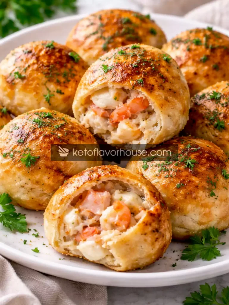 Keto Crabby Shrimp-Stuffed Garlic Bread Bombs