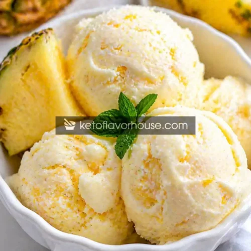 Keto Creamy Pineapple Yogurt Ice Cream