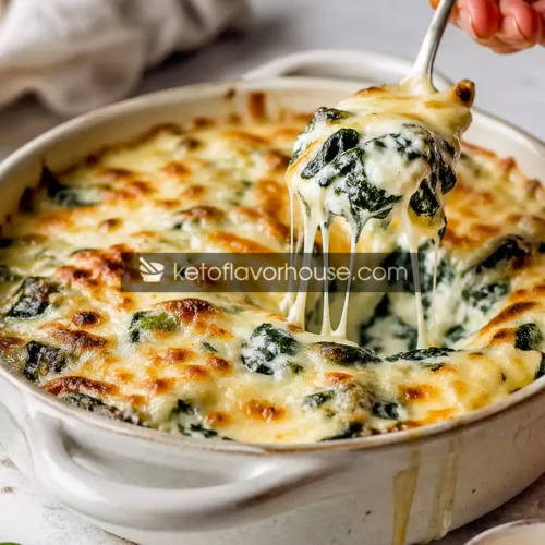 Keto Creamy Spinach Gratin