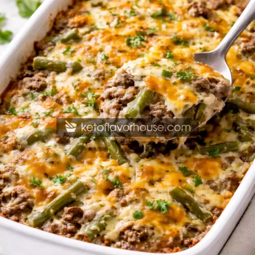 Keto Green Bean Hamburger Casserole