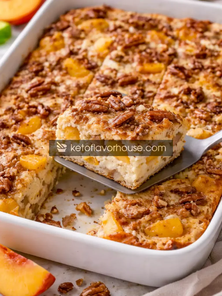 Keto Peach Pecan Cottage Cheese Breakfast Bake