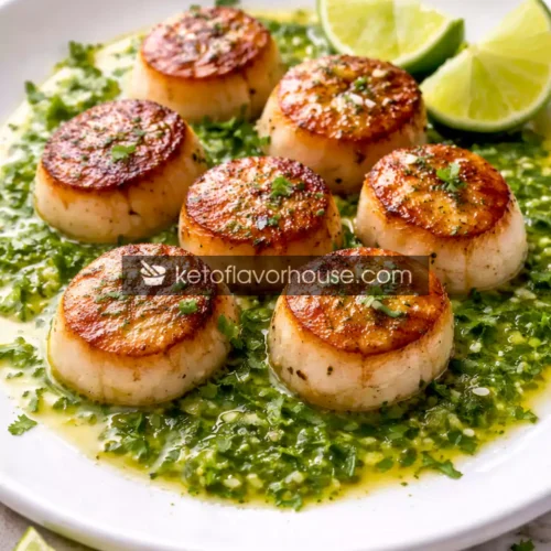 Keto Seared Scallops with Cilantro Lime Sauce