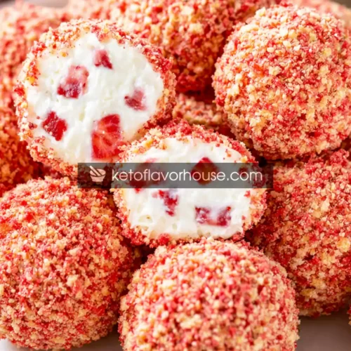 Keto Strawberry Crunch Cheesecake Bites