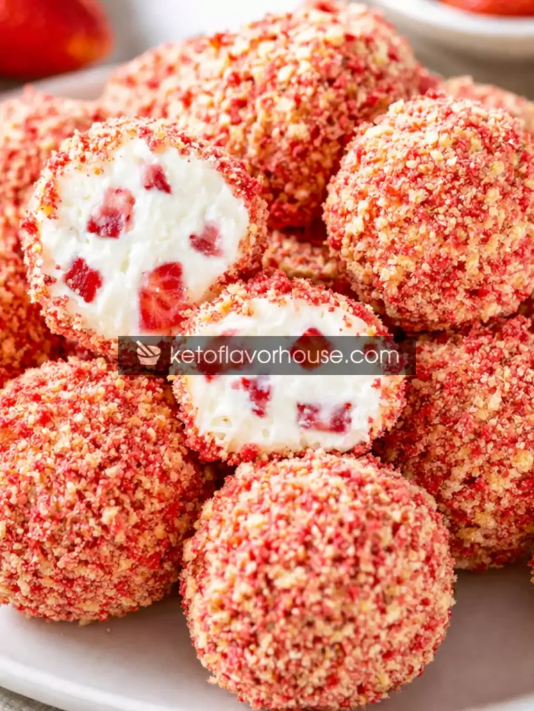Keto Strawberry Crunch Cheesecake Bites