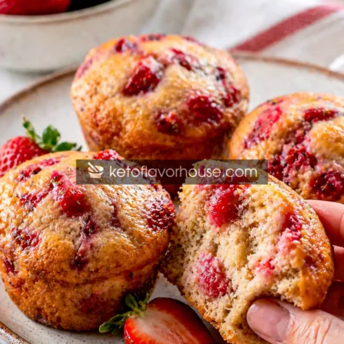 Keto Strawberry Protein Muffins
