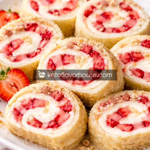 Keto Strawberry Shortcake Cheesecake Rolls