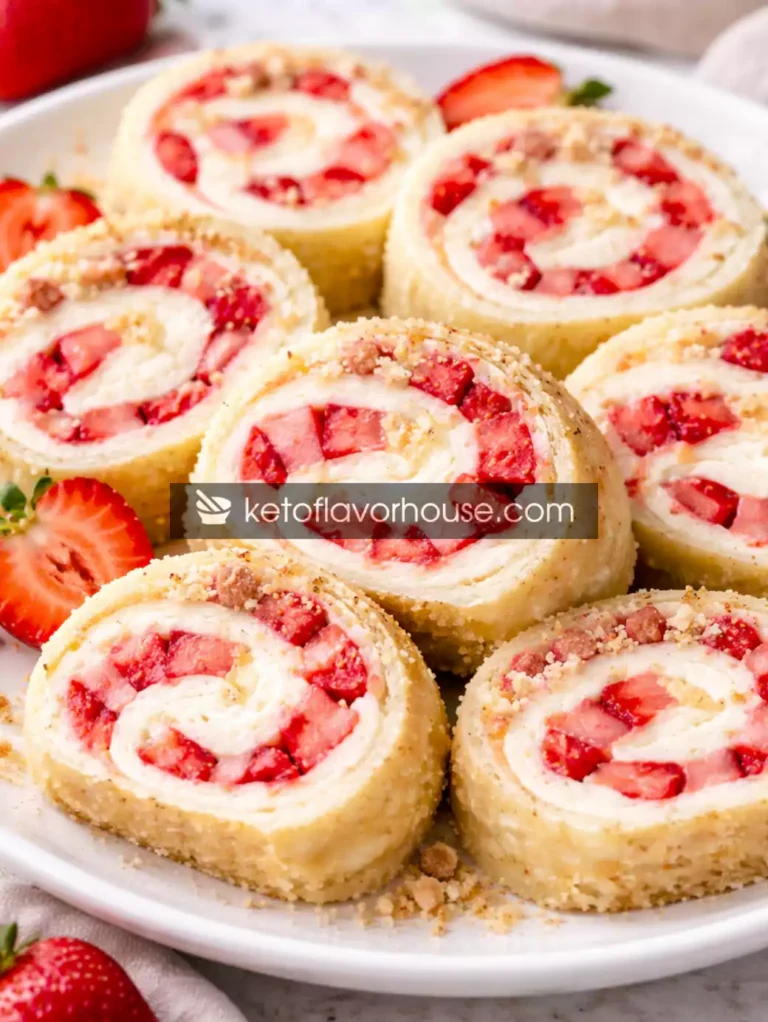 Keto Strawberry Shortcake Cheesecake Rolls
