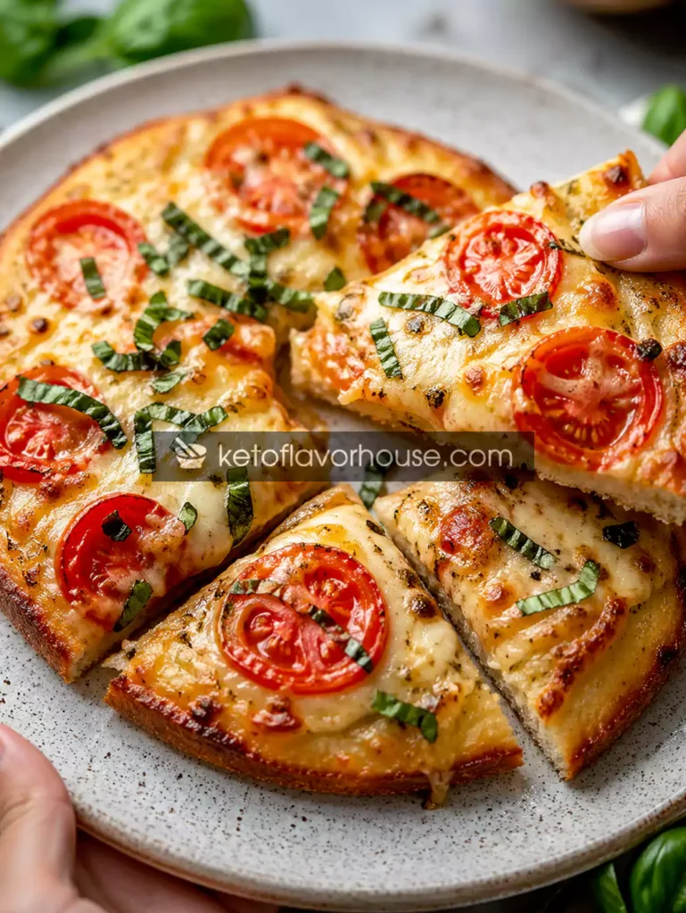 Keto Tomato Basil Garlic Bread