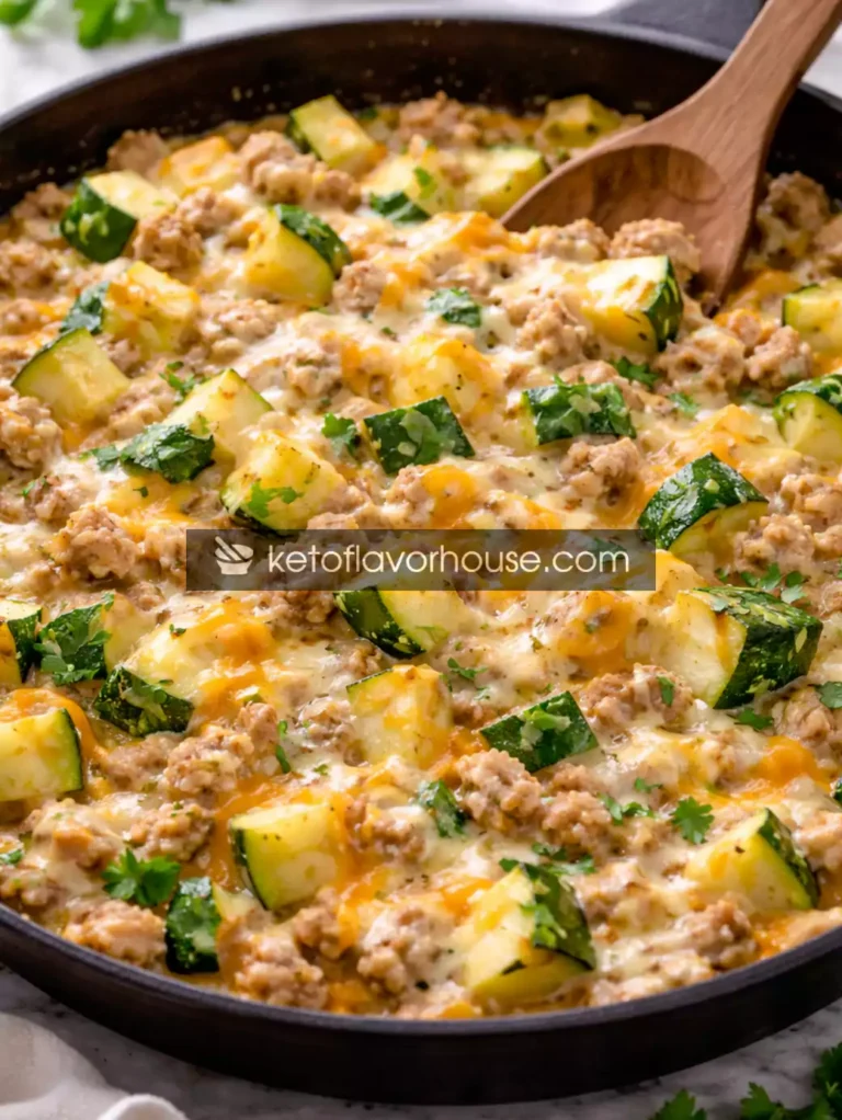 Keto Turkey Zucchini Cheesy Skillet