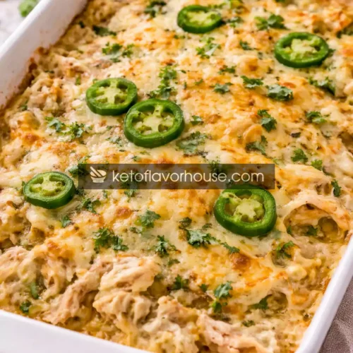 Keto White Chicken Chili Bake
