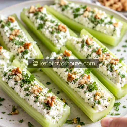 Anti-Inflammatory Celery Snack with Herbed Cottage Cheese