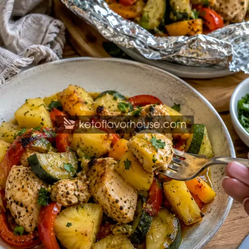 Anti-Inflammatory Mediterranean Pineapple Chicken Foil Packets Recipe