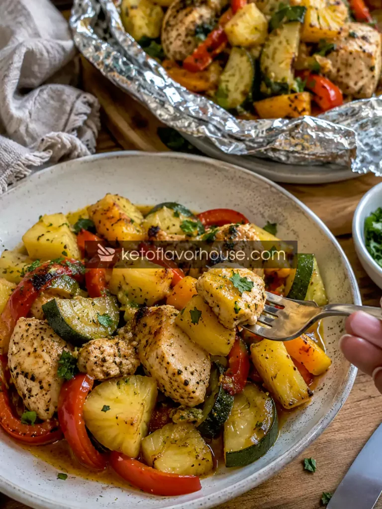 Anti-Inflammatory Mediterranean Pineapple Chicken Foil Packets Recipe