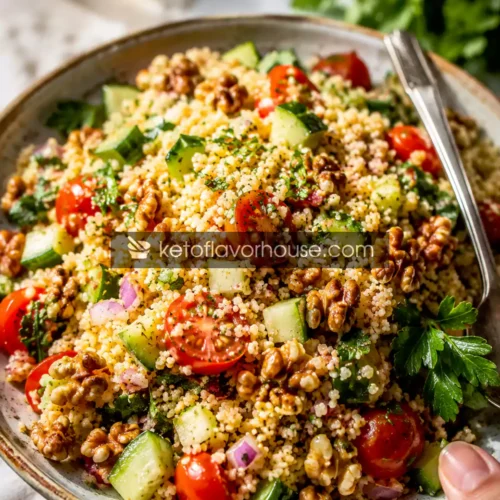 Anti-Inflammatory Whole Grain Couscous Salad with Walnuts & Fresh Herbs
