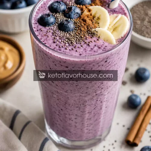 Anti-inflammatory blueberry smoothie with chia seeds and yogurt