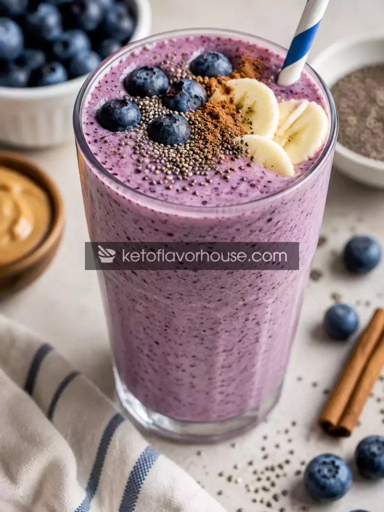Anti-inflammatory blueberry smoothie with chia seeds and yogurt