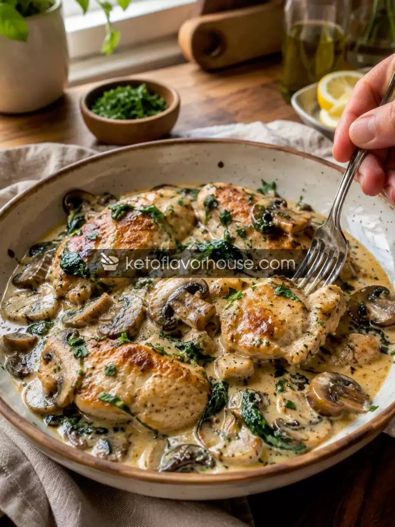 Creamy Anti-Inflammatory Mediterranean Chicken with Mushrooms