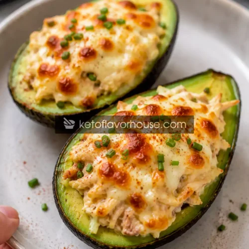 Easy Bariatric Cheesy Chicken Avocado Boats