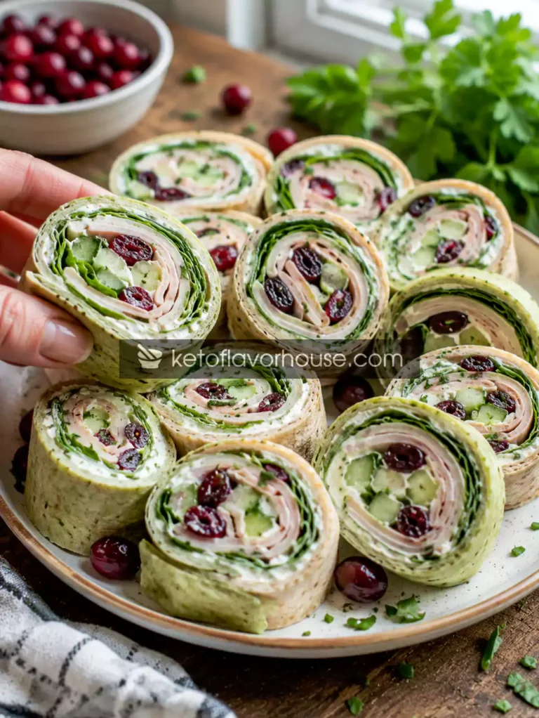Easy Healthy Anti-Inflammatory Turkey Cranberry Pinwheels Recipe