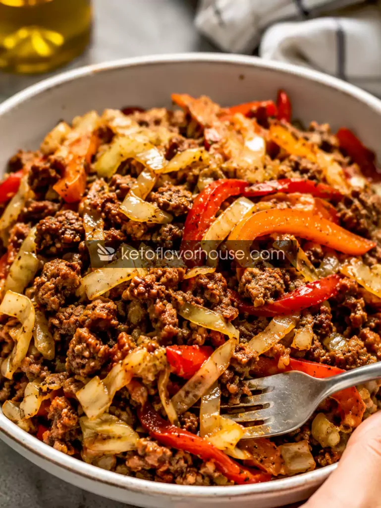Easy Spicy Keto Beef and Cabbage Stir Fry
