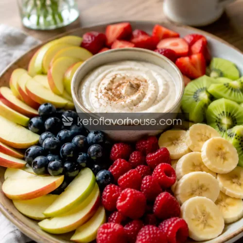 Healthy Anti-Inflammatory Fruit Platter with Creamy Yogurt Dip