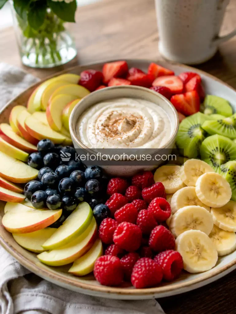 Healthy Anti-Inflammatory Fruit Platter with Creamy Yogurt Dip